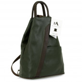 Rucsac dama din piele naturala DiAmanti Raena Verde-Testa di moro